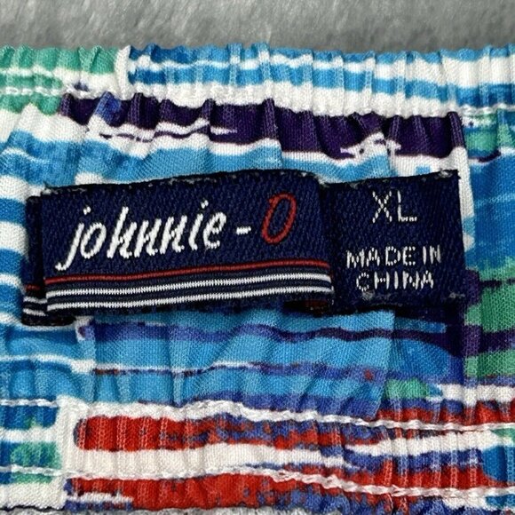 Johnnie-O Swim Trunks XL Amelia Laguna Blue Red Board Shorts Drawstring Beach - Picture 3 of 11